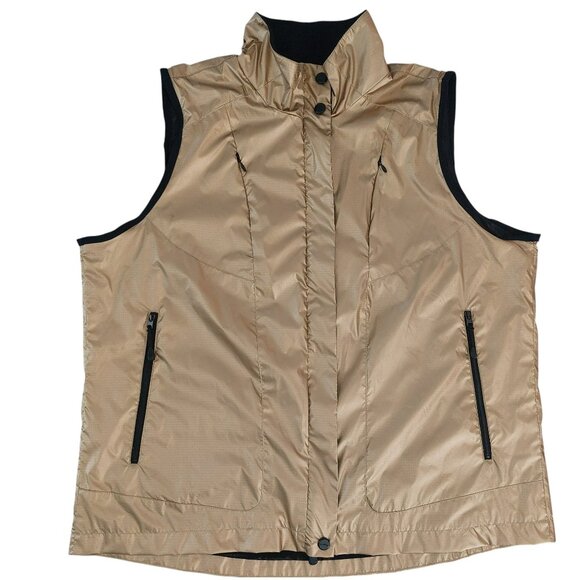 RALPH LAUREN ACTIVE Women's Gold Vest Womens Size XL Waistcoat Full Zip Pockets - Picture 1 of 13